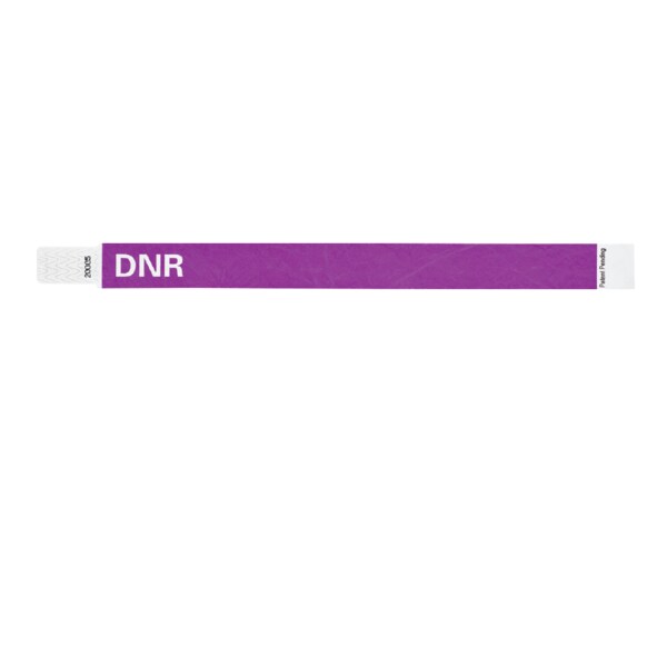 Wristband - Tyvek - DNR 3/4" x 10" Purple w/White